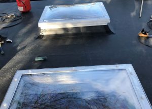 Flat roof rooflight - after fitting