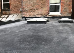 Flat roof skylight - after fitting